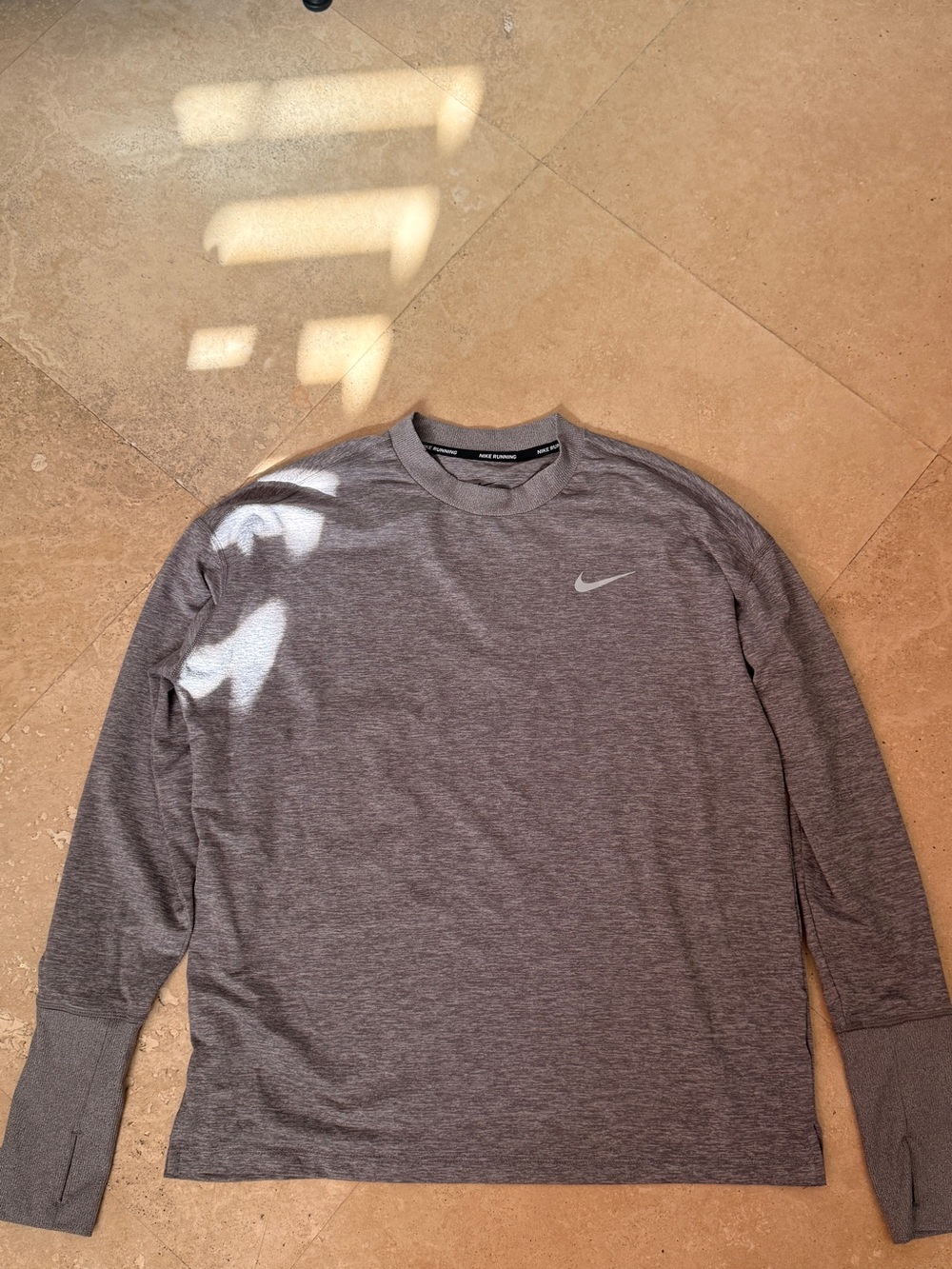 Nike Long-Sleeve Running Shirt - Heather Gray